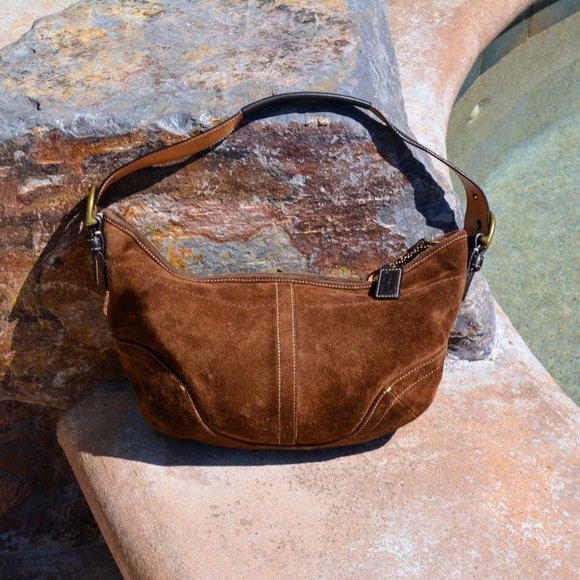 Coach Handbags - Brown Suede Coach Soho Shoulder Bag